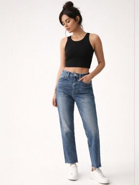 Zara TRF Straight Leg Jeans 2 XS High Rise Ankle NWT